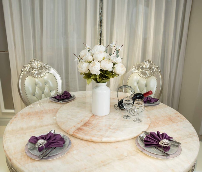 Fule 2 Pack Large Artificial Peony Silk Flower Bouquets Arrangement Wedding Centerpieces (Cream White) - Image 4